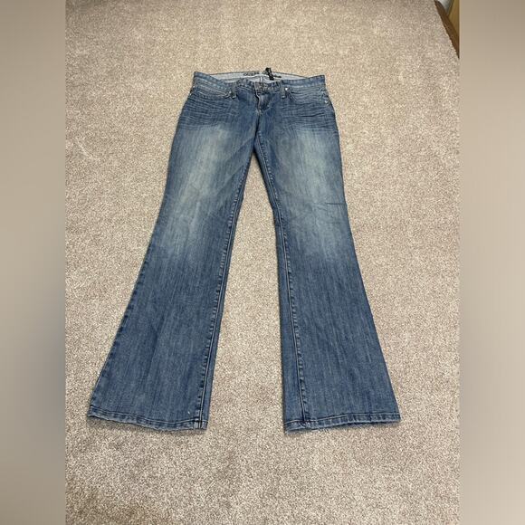 Guess womens foxy flare jeans sz 31 low rise dark wash studs Y2K 90s 00s Vtg - Picture 2 of 12